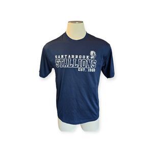 C2 Sport Short Sleeve Shirt Men's L Blue Santabrook Stallions Est. 1988